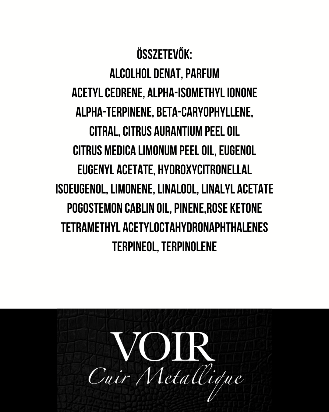 Voir - Cuir Metallique - Extrait de Parfum - 55 ml - Unisex